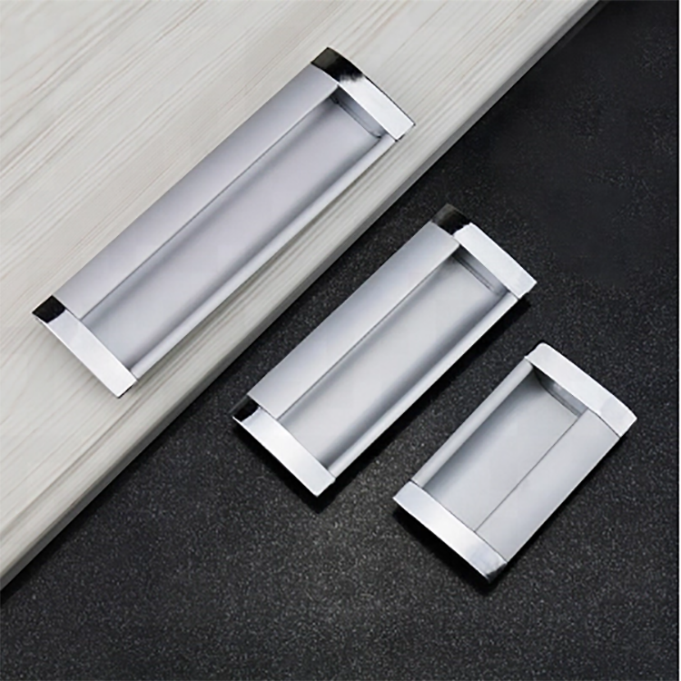 Furniture hidden kitchen door pulls embedded cabinet door handles recessed cabinet handles