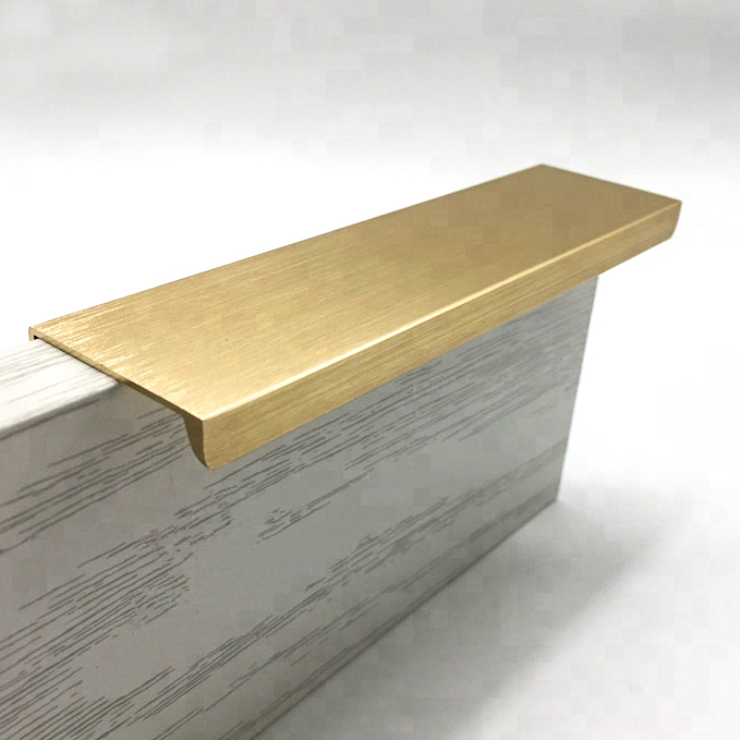 Modern wardrobe cabine drawer pulls gold hidden aluminum edge handle