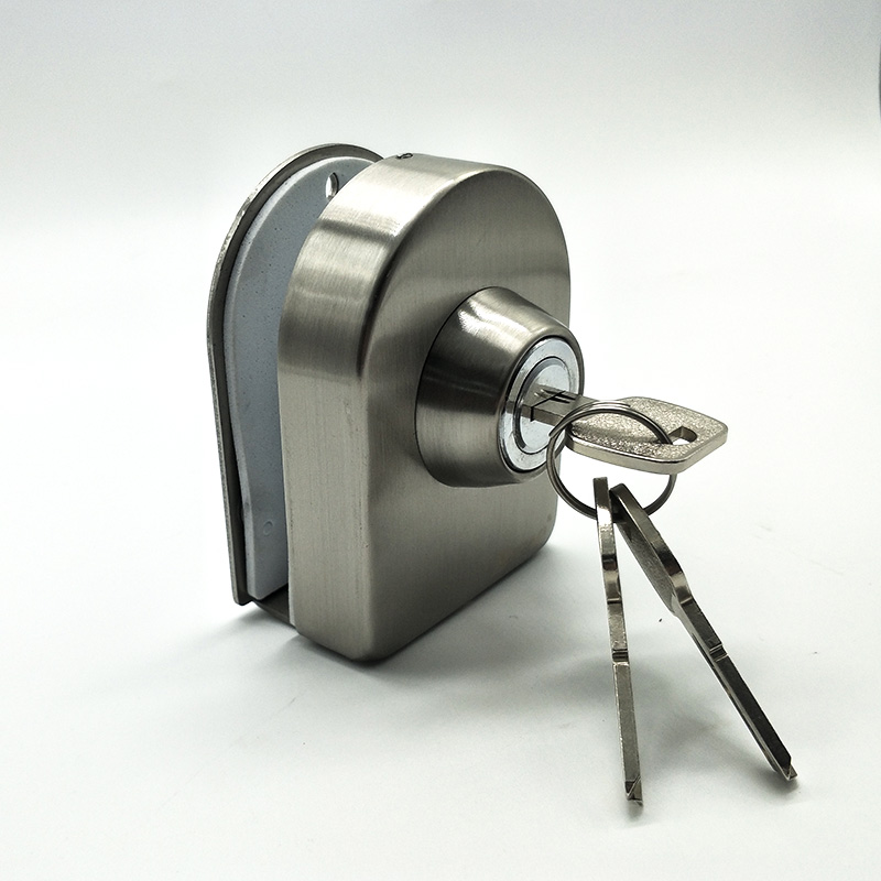 Stainless steel sliding glass door lock with keys